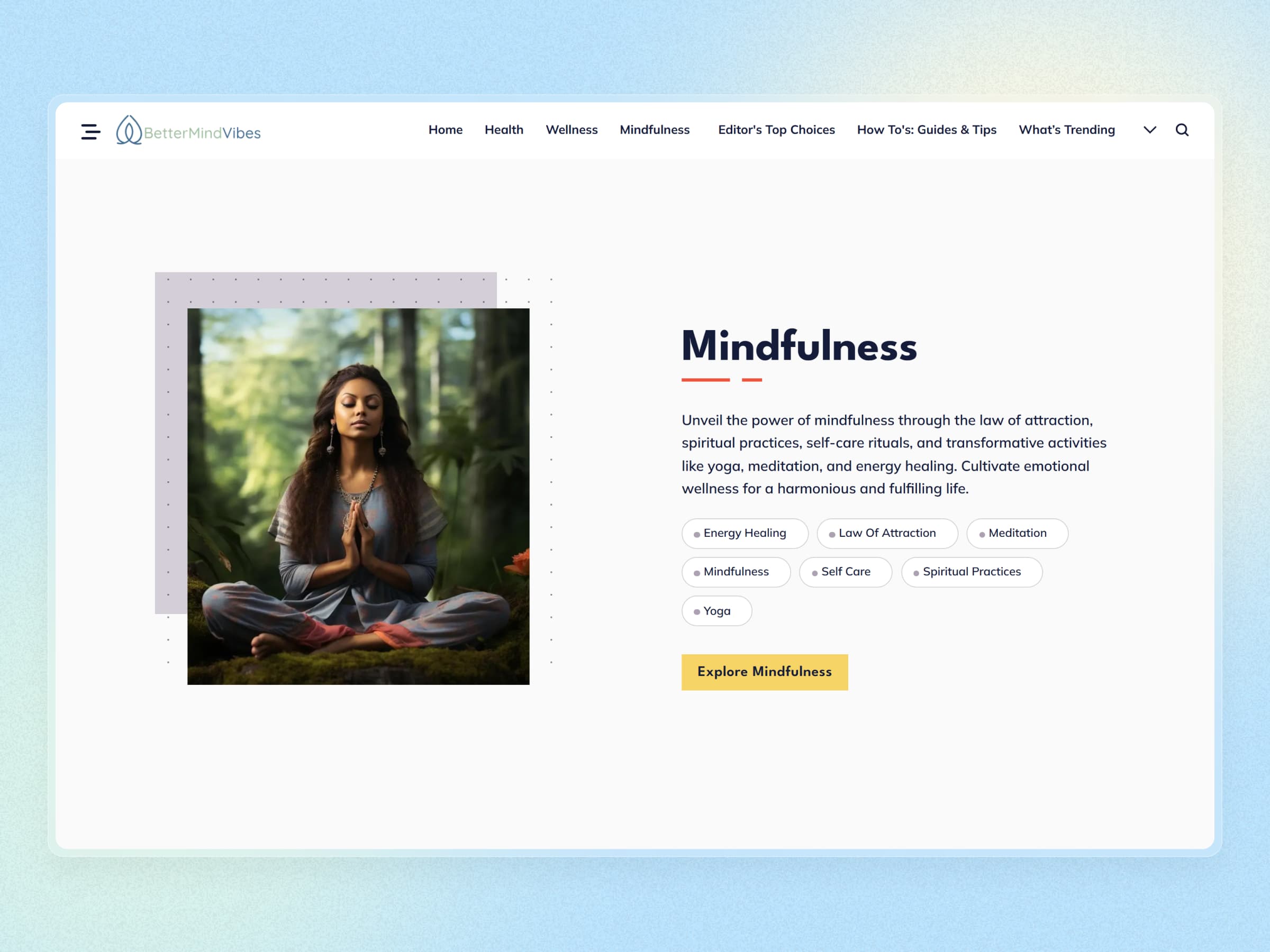 Better Mind Vibes Blog Website | Craftnotion