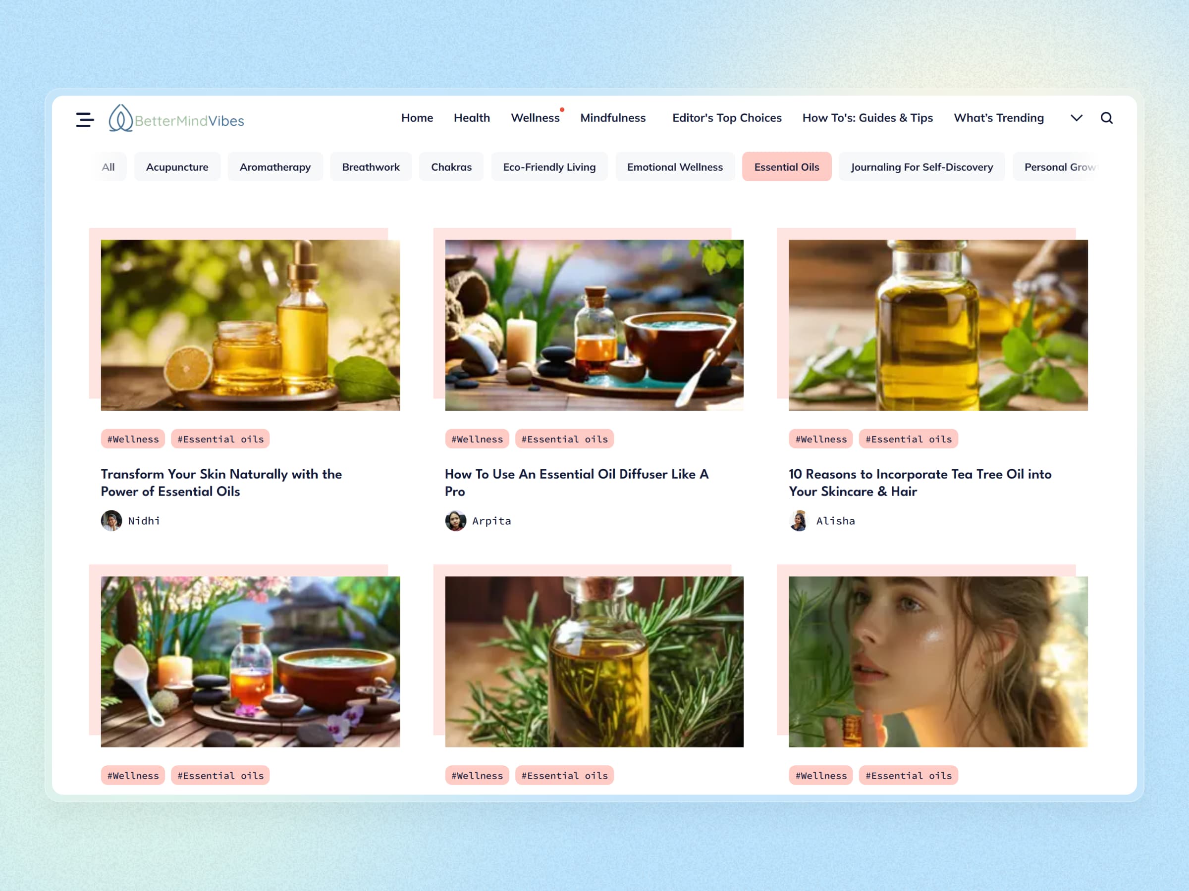 Better Mind Vibes Blog Website | Craftnotion