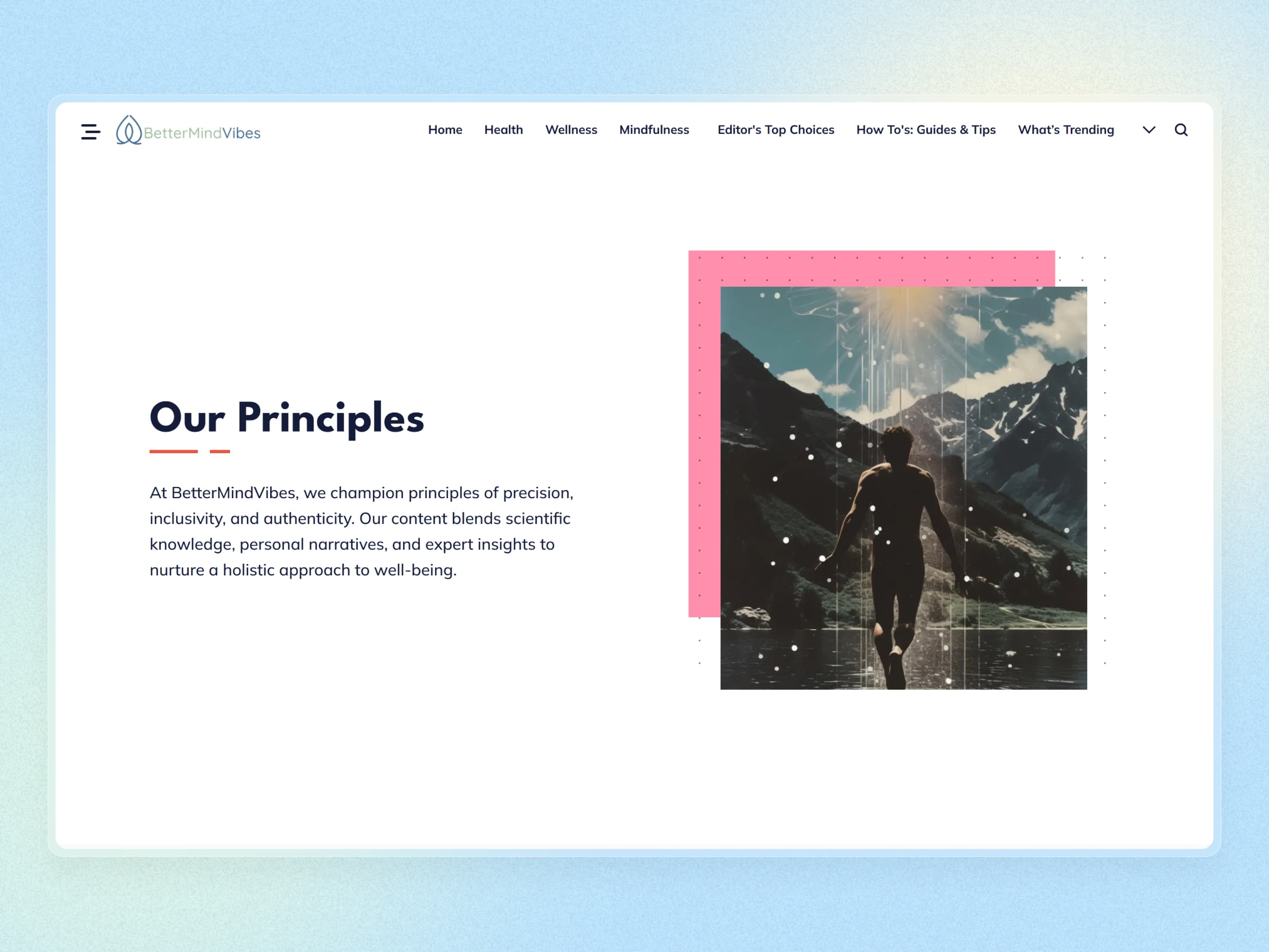 Better Mind Vibes Blog Website | Craftnotion