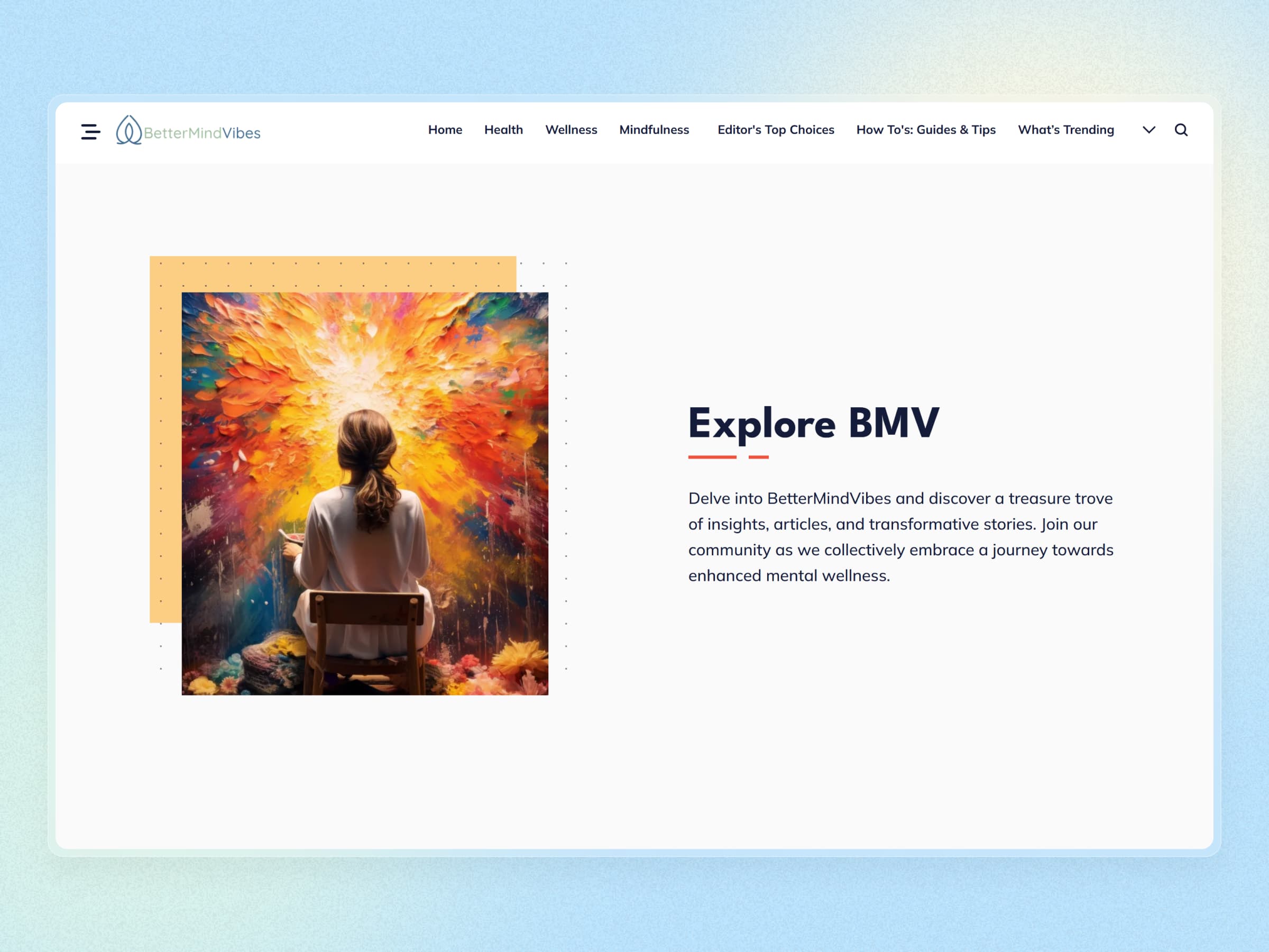 Better Mind Vibes Blog Website | Craftnotion