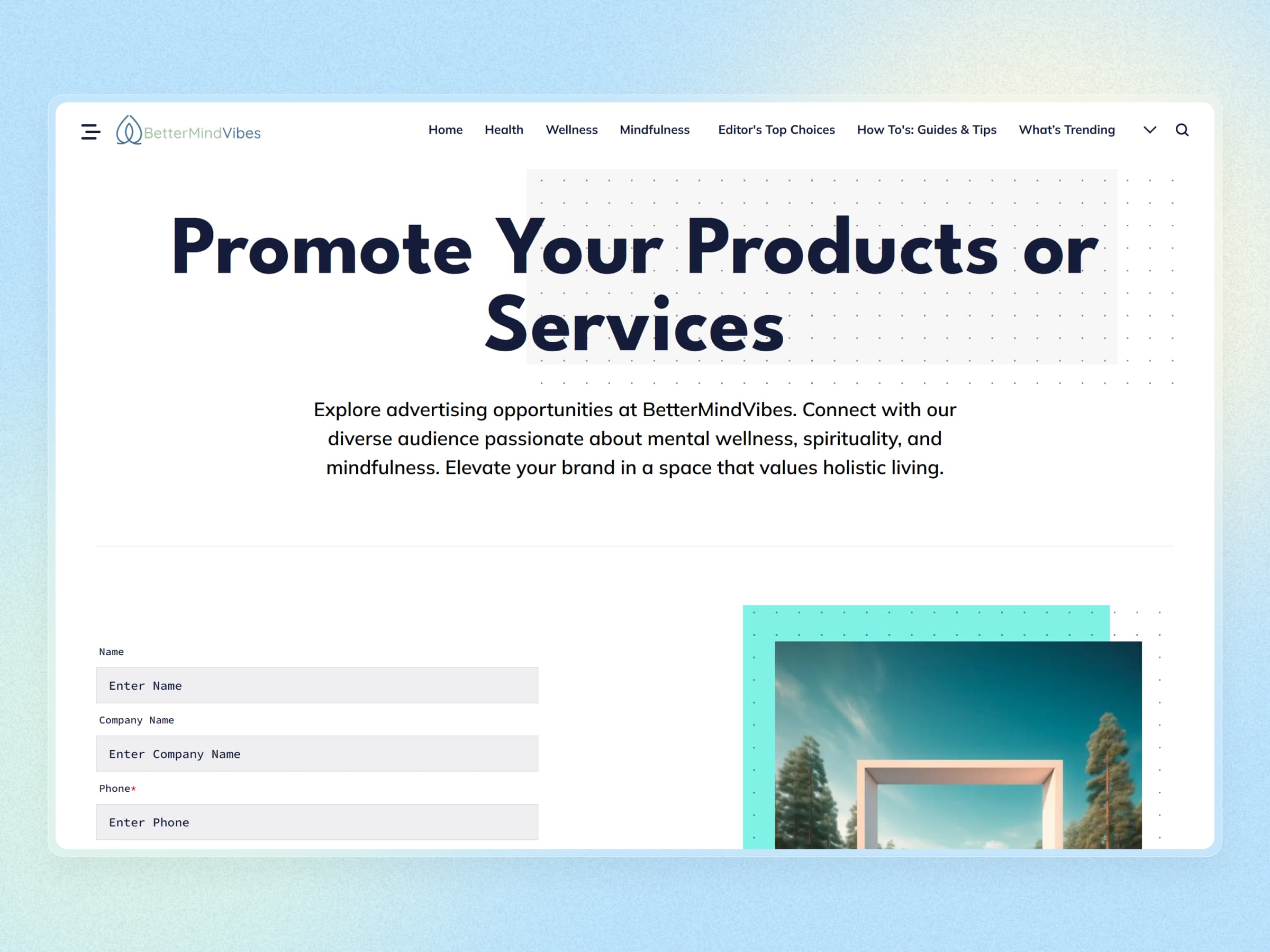 Better Mind Vibes Blog Website | Craftnotion