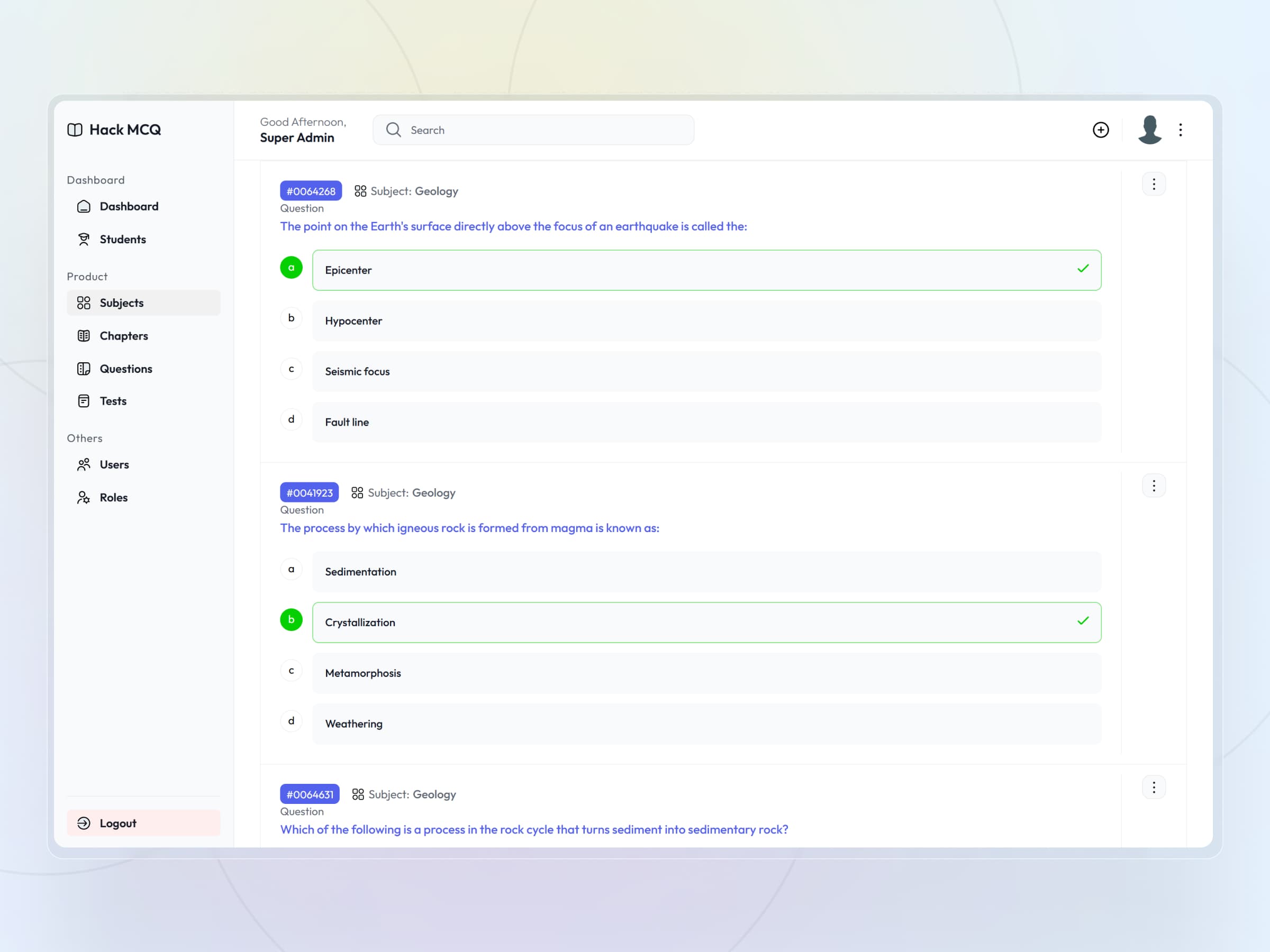 HackMCQ Adaptive Exam Practice Platform