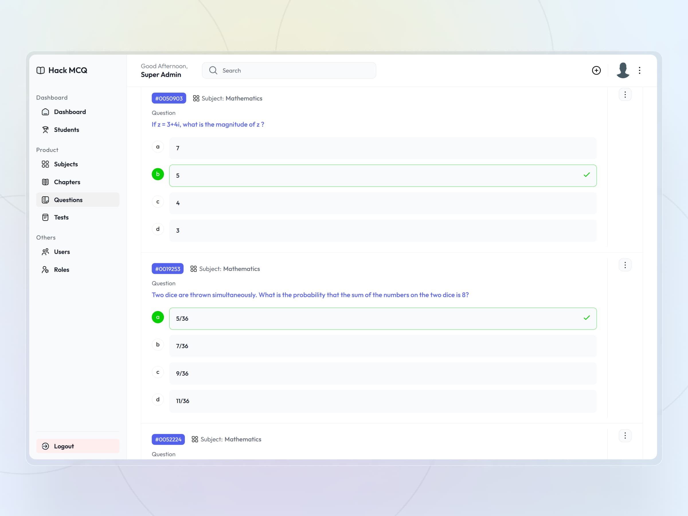 HackMCQ Adaptive Exam Practice Platform