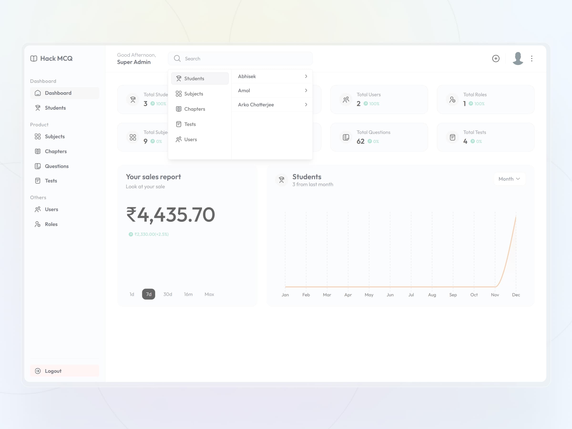 HackMCQ Adaptive Exam Practice Platform