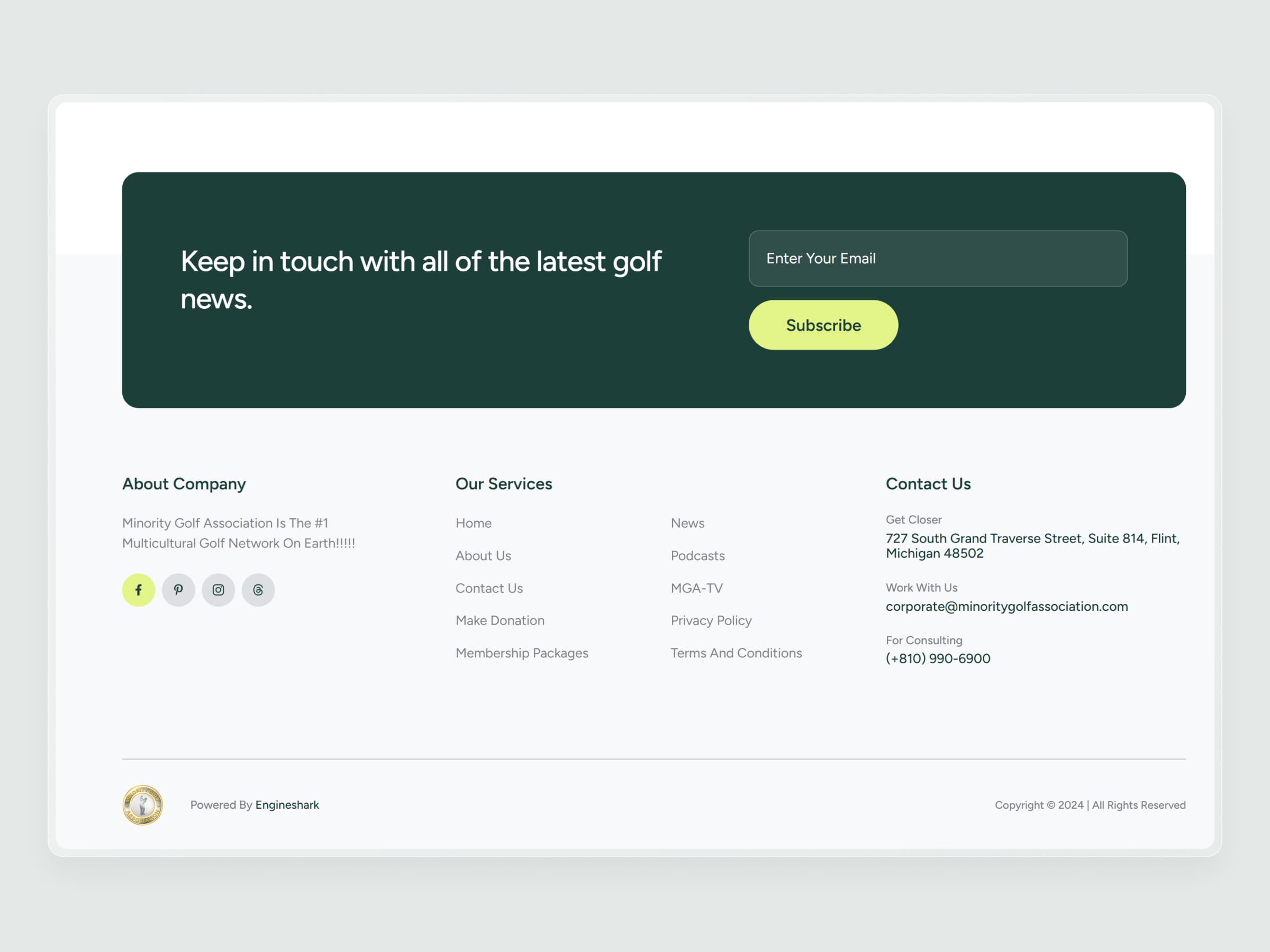 Minority Golf Association Website | Craftnotion