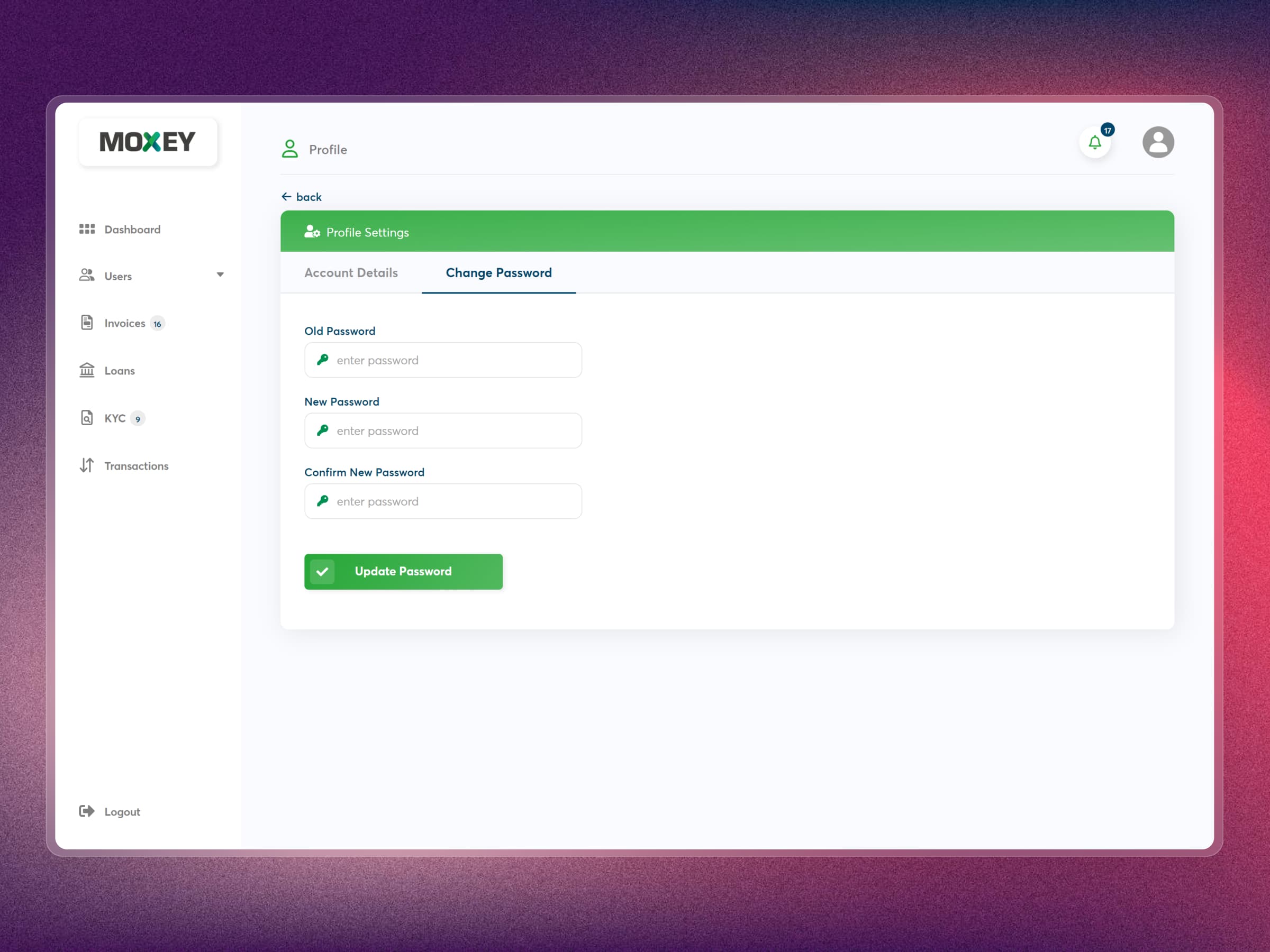 Moxey Invoice Discounting Platform | Craftnotion
