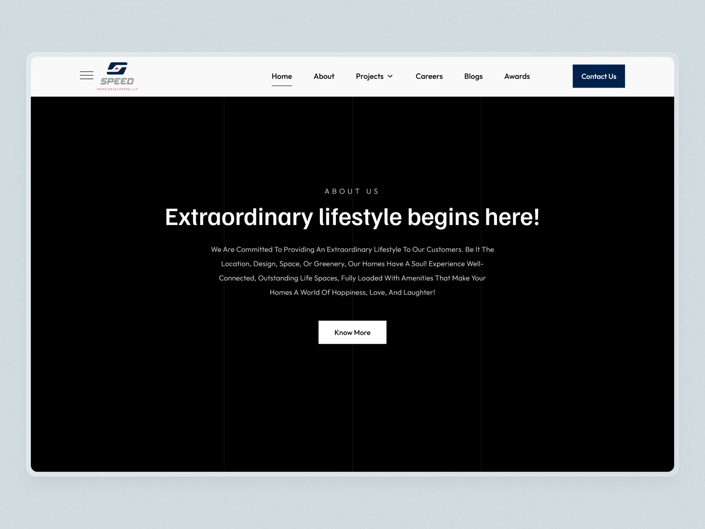 Speed Infra Real Estate Website | Craftnotion